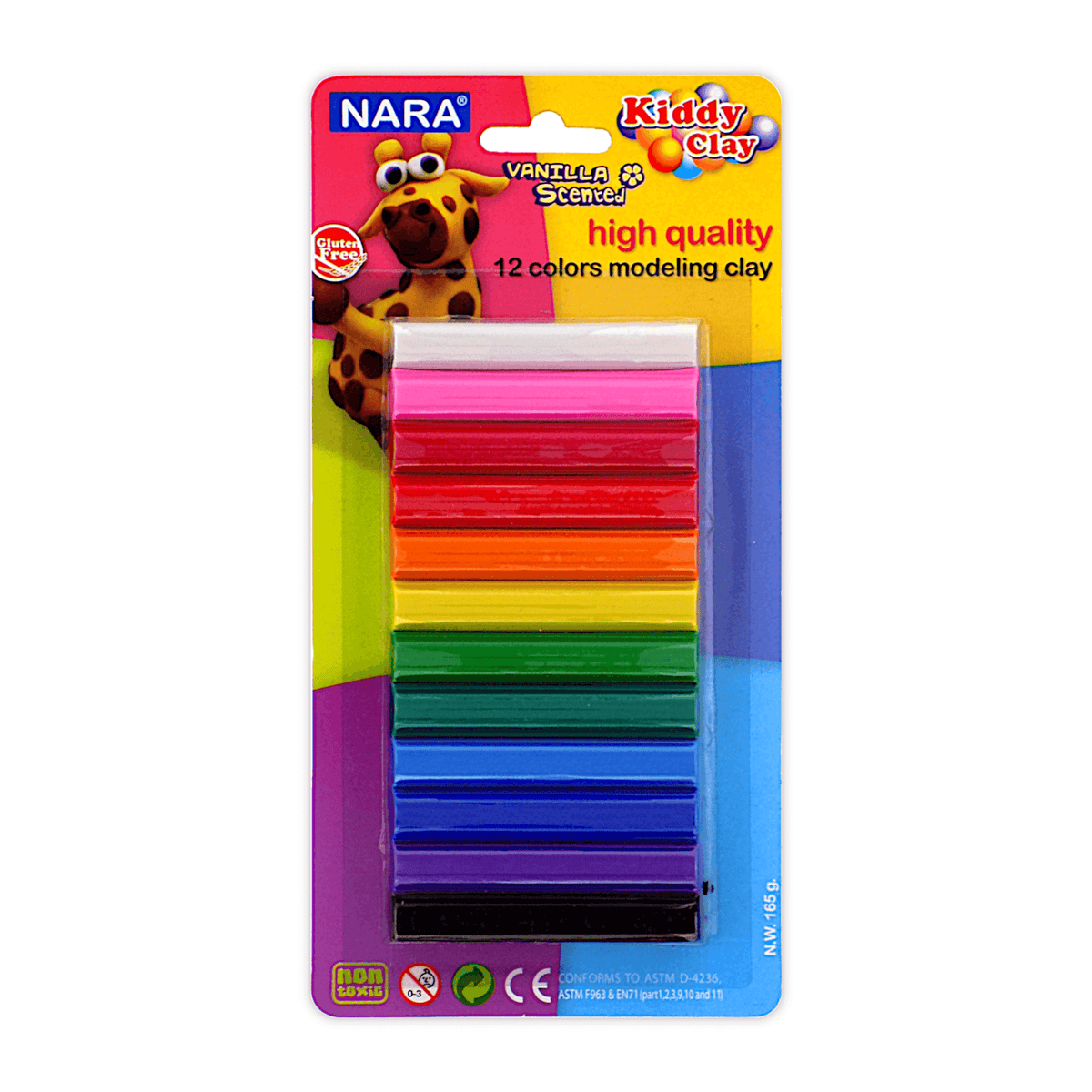 Nara Modeling Clay 12 Assorted Colors 165 g Bayan