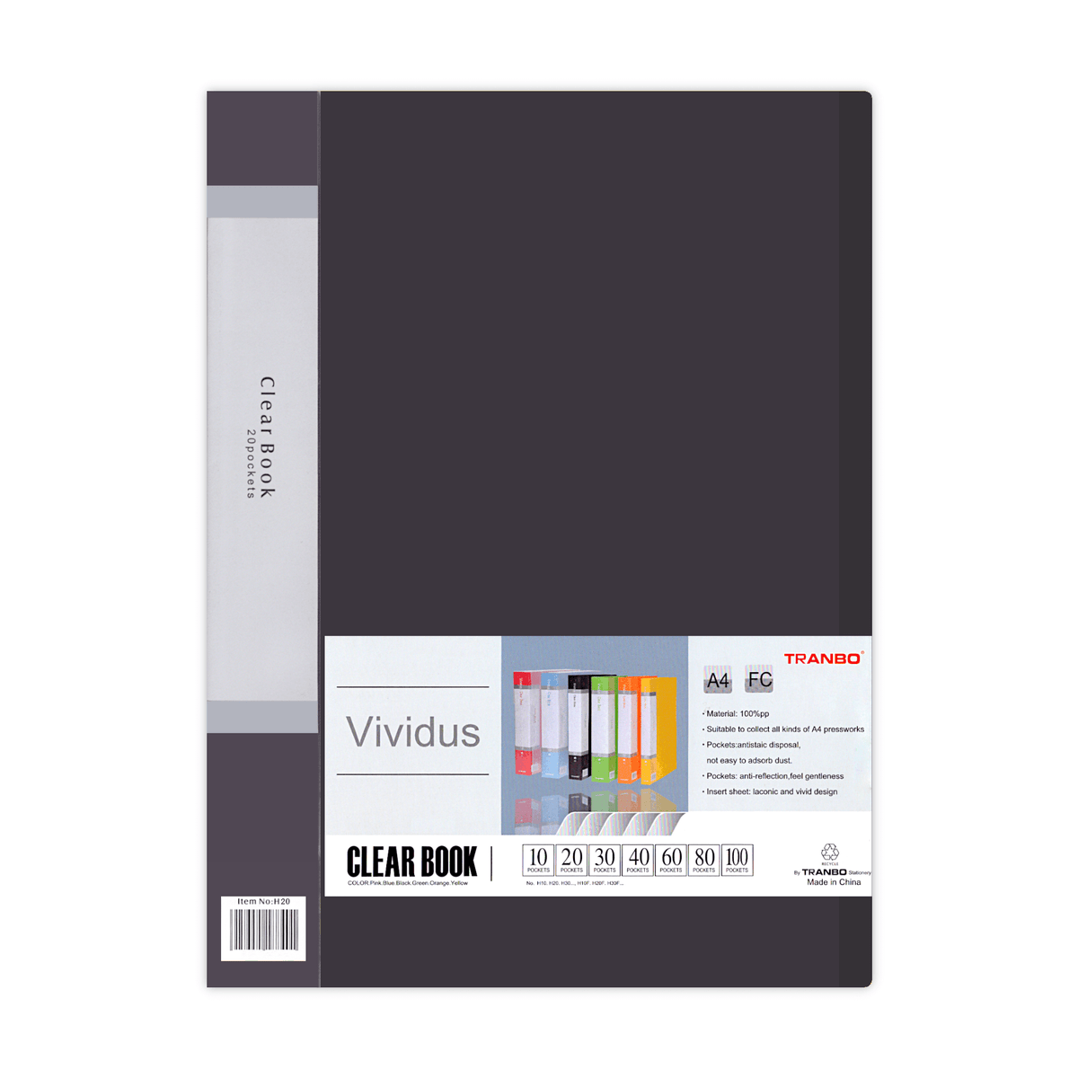 A4 10 20 40 60 80 100 Pockets Clear Book Display Book - China A4