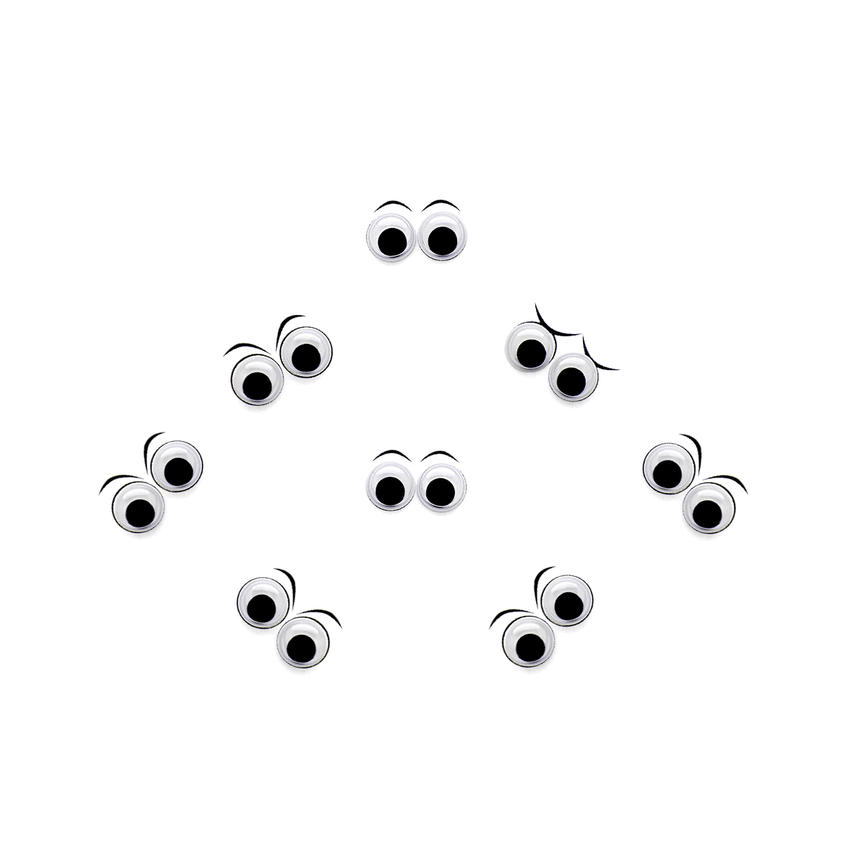 6970G-99 Big googly eyes on black background with swirls and dots