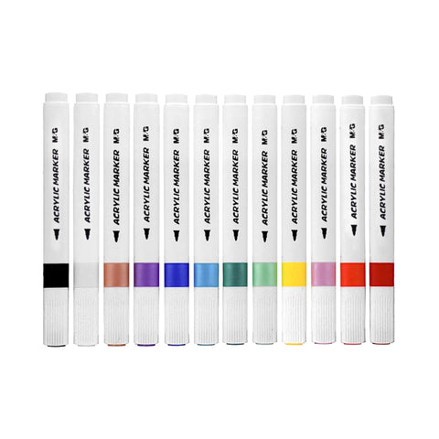 M&G Triangular Acrylic Marker Pen Set of 12
