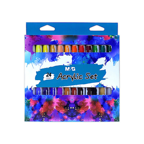 M&G Acrylic Paint Set of 24 x 12 ml Tubes