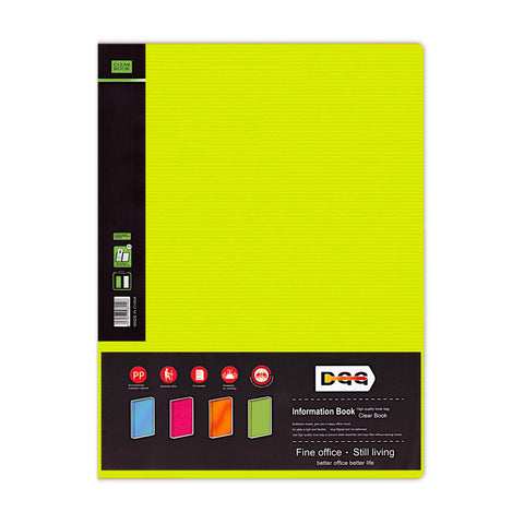 DGG Display Book 40 Fixed Pocket Fluorescent Colors A4