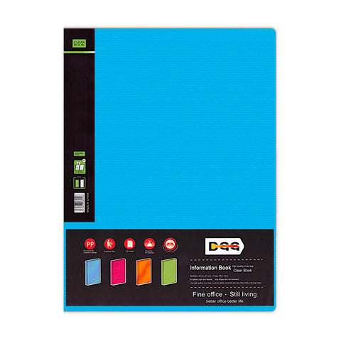 DGG Display Book 20 Fixed Pocket Fluorescent Colors A4