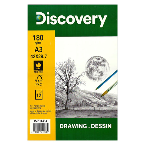 Discovery Sketchbook 12 Sheets 180 gsm A3 White