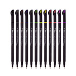 Generic Metal Clad Tip Fineliner Pen Wallet of 12