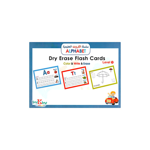 WKW Kids English Alphabet Tracing Dry Erase Flash Cards