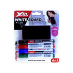 Generic Whiteboard Bullet Tip Marker Pen Set of 4 + Eraser