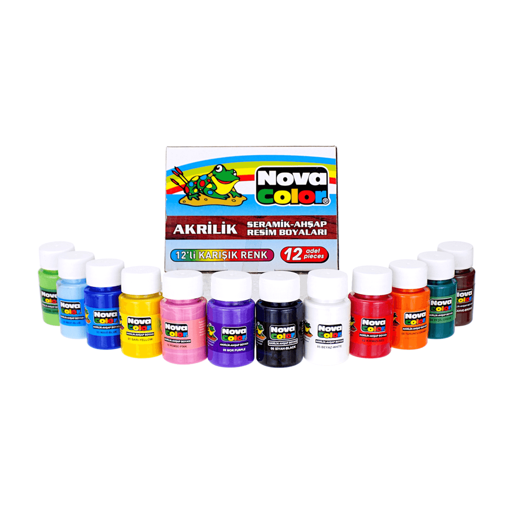 Nova Color Acrylic Paint Set of 12 x 30 ml Bottles