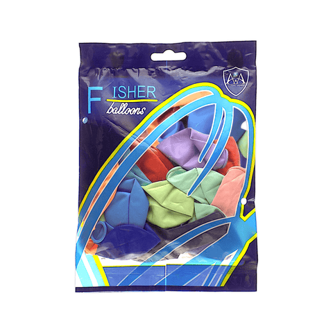 Fisher Party Balloons Assorted Colors Pack of 20