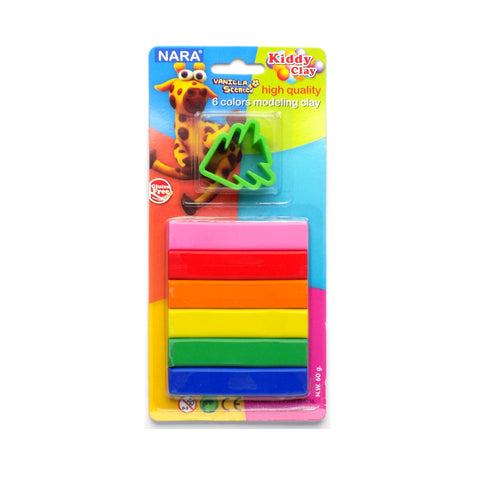 Nara Modeling Clay 6 Assorted Colors 60 g + 1 Mini Mold