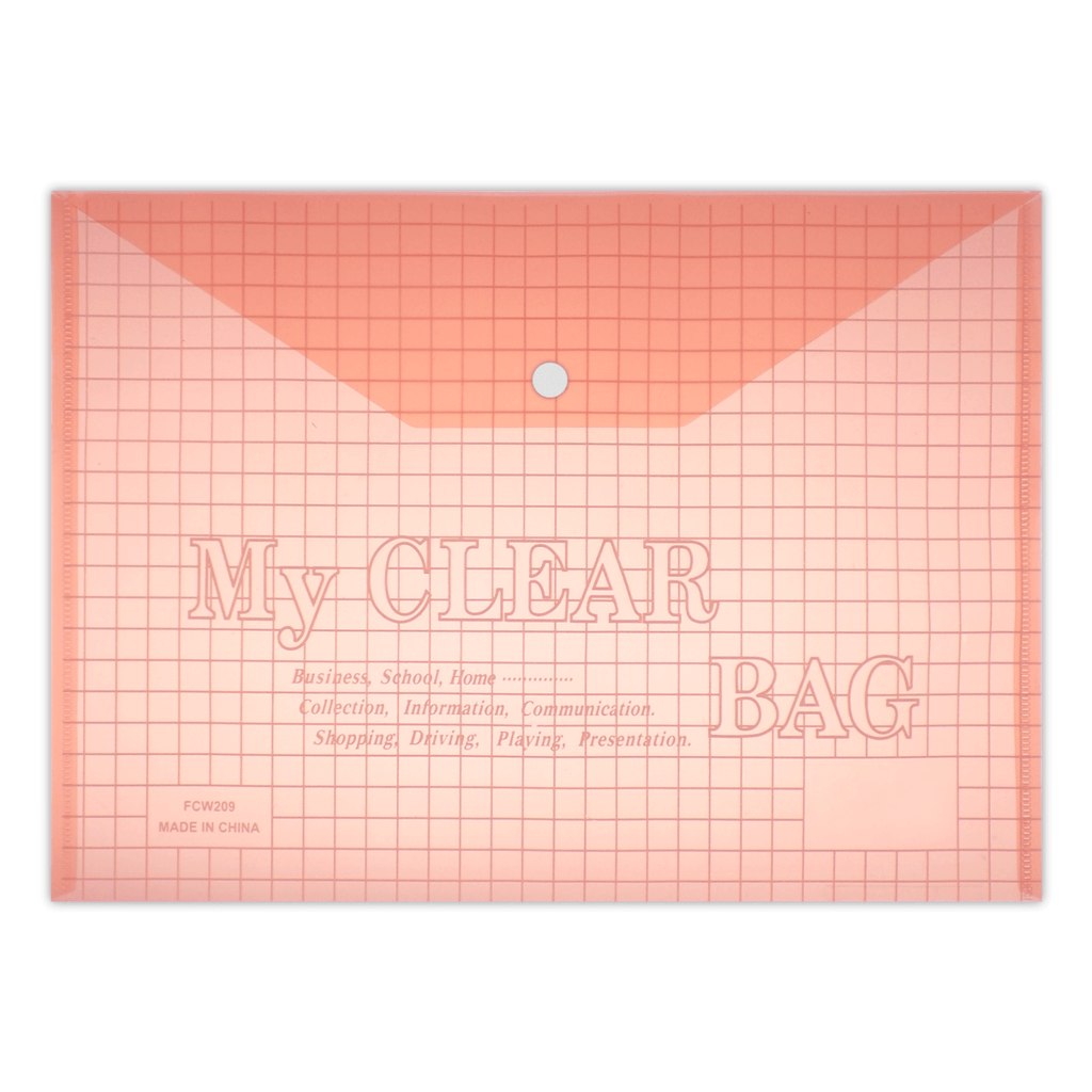 M&G Promotional Clear Document File Bag Plastic Envelope Folder A4 0.18mm  PP Button File Bag 325*227mm - China Bag, File | Made-in-China.com