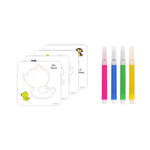 Generic Kids Mini Animals Coloring Cards + Coloring Pen Set
