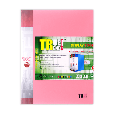 True Trend Display Book 20 Fixed Pocket Fluorescent Colors A4
