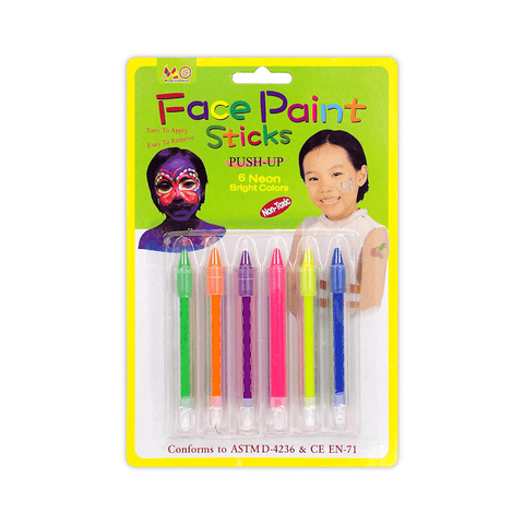 Generic Face Paint Neon Colors Sticks Pack of 6