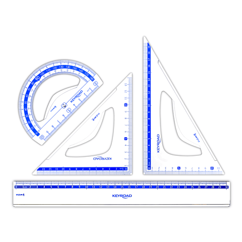 Keyroad Geometry Drawing Set Blue Scale 3 Pcs + 30 cm Ruler