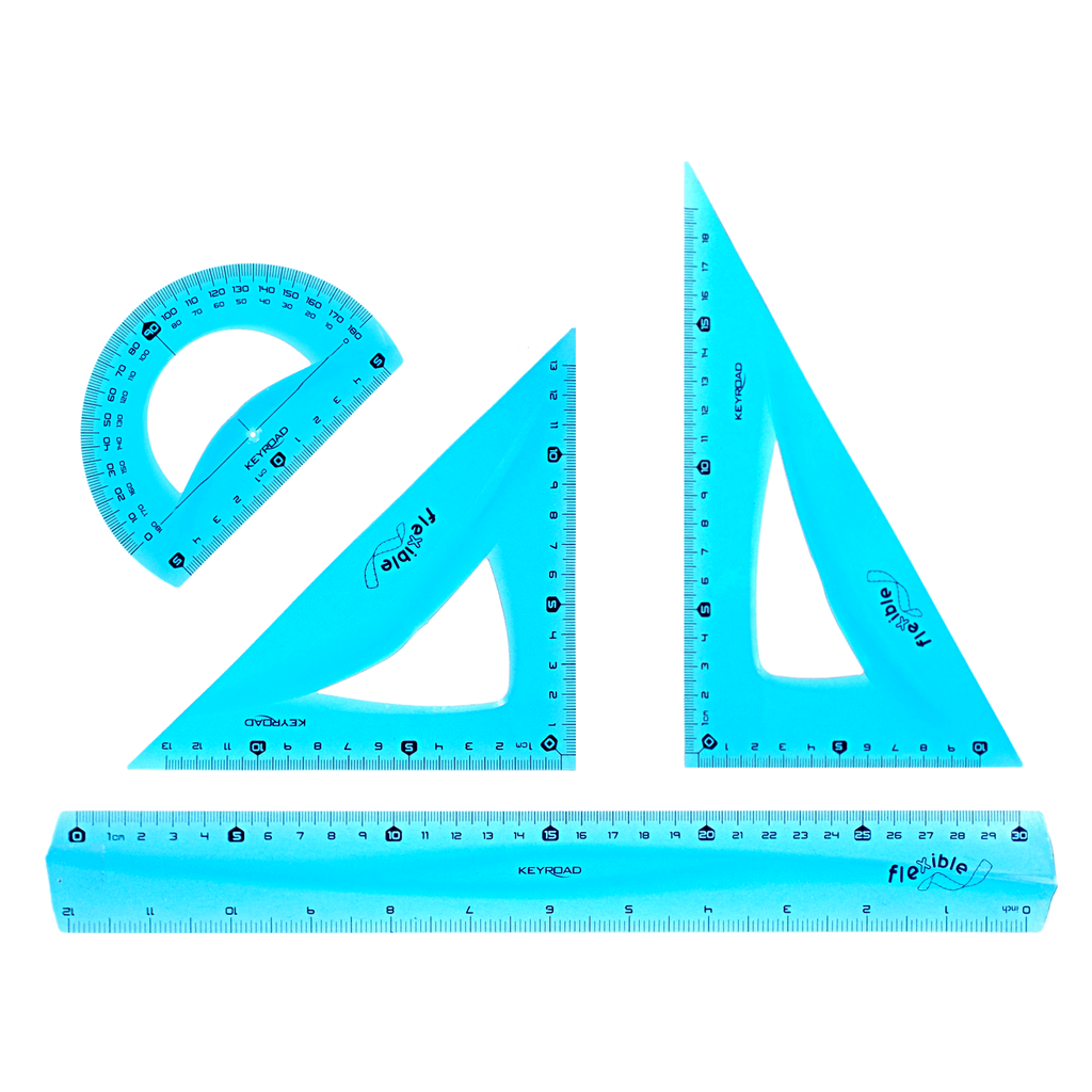 Keyroad Flexible Geometry Drawing Set 3 Pcs + 30 cm Ruler – Bayan eShop