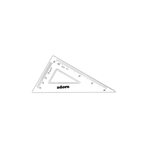 Adoro Plastic Triangle Ruler 60° Set Square 4"/5 cm