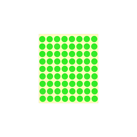 Generic Colored Round Stickers Labels 15 mm Sheet of 72