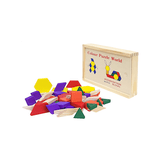 Carol Wooden Pattern Blocks Educational Puzzle Set