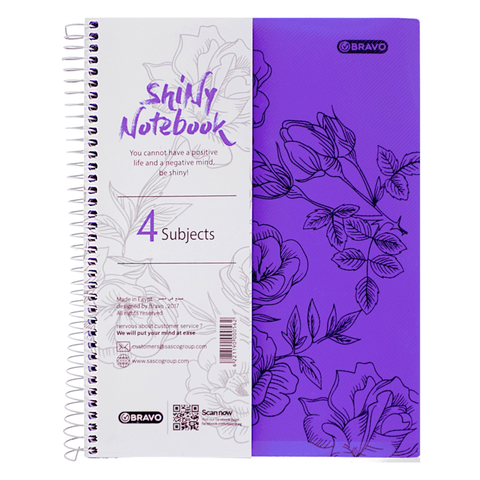 Sasco Bravo Shiny Spiral Notebook 4 Subjects 160 Sheets