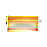 Generic Colorful Striped Mesh Zipper Pencil Case
