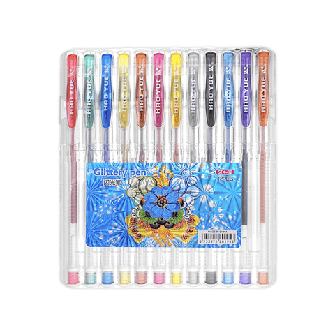 Hao Colored Glittery Gel Pen Set of 12