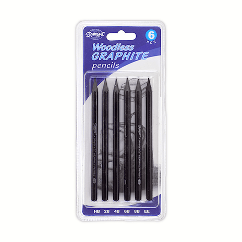 Baroque Woodless Graphite Pencils Set of 6