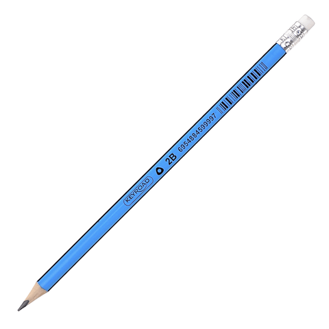 Keyroad Triangular Wooden Pencil with Eraser Tip 2B