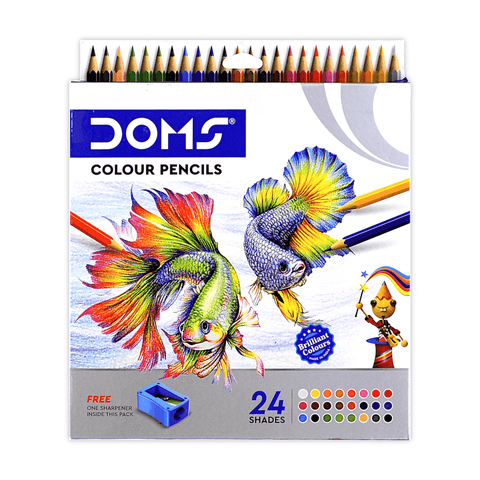 Doms Colored Pencils Box of 24 + Free Sharpener