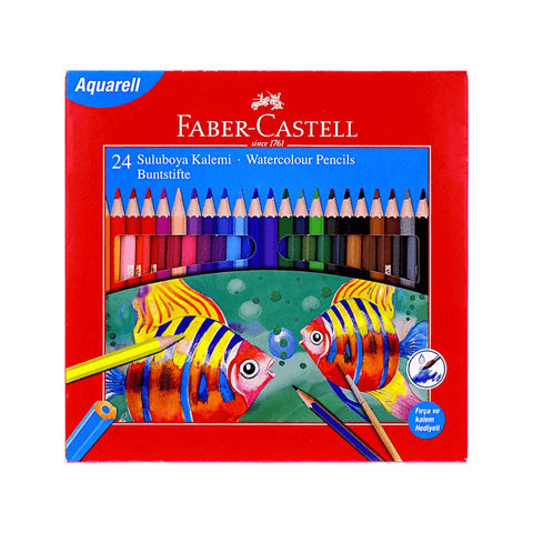 Faber-Castell Watercolor Aquarell Coloring Pencils Box of 24