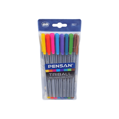 Pensan Triball Ballpoint Pen Wallet of 8 Colors