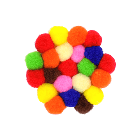 Art & Craft Acrylic Soft Colored Pompoms Pack of 30