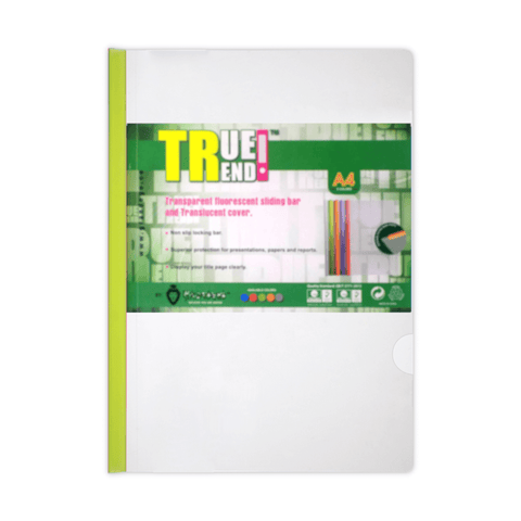 True Trend Plastic Presentation File with Sliding Bar Translucent A4