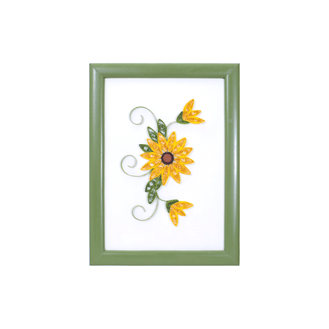 Crafty Paper Quilling Sunflower Framed Art