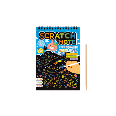 Generic Black Scratch Art Note 9 Sheets 20 x 14 cm + Stylus