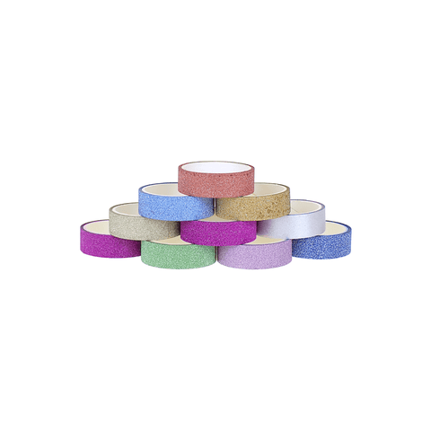Generic Glitter Colors Washi Tape Set 10 Rolls