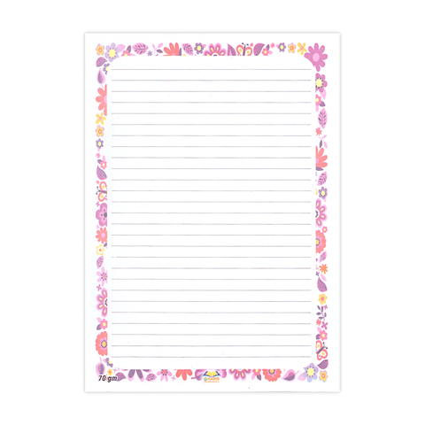 Generic Lined Paper with Decorative Border A4 Pack of 45