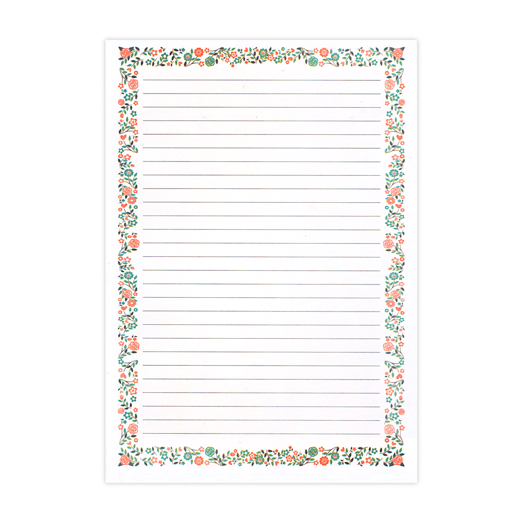 Generic Lined Paper with Decorative Border A4 Pack of 45